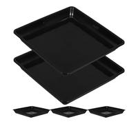 Uonlytech Set 5 Pezzi Vassoio per Vasi Quadrati in Plastica Pp 18x18 Cm, Pallet Portafiori Base Robusta per Irrigazione e Protezione Pavimenti, Accessori per Giardinaggio Interno ed Esterno