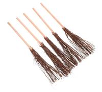 Uonlytech Set 5 Scope in Miniatura 30 CM Fatte a Mano in Legno Naturale Scopa delle Streghe Decorativa per Casa delle Bambole Accessorio Fai da Te per Micro Paesaggi e Piccoli Spazi