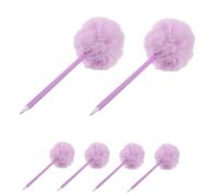 Uonlytech Set 6 Penne a Sfera Pompon Peluche Soffice, Penne Creative Kawaii per Studenti, Cancelleria Originale per Scuola, Ufficio e Diario, Colori Vivaci, Presa Confortevole