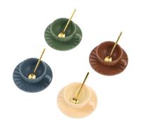 Uonlytech Set da 4 mini tazze da caffè con piattino e cucchiaio - Piccole tazze, accessori per la casa delle bambole per decorazioni fai da te per la cucina, giochi di ruolo, accessori per feste da