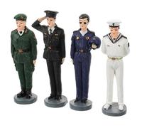 Uonlytech Set Da 4 Pezzi Statua in miniatura piccolo figura kit materiale Caratteri scena modelli di soldatini figure di soldati set da gioco mini soldato figure di persone resina
