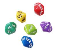 Uonlytech Set Da 6 Dadi Da Gioco Da Tavolo Multi-faccia in Plastica Mini, Numeri Grandi e Angoli Arrotondati, Per Feste e Gioco Sociale, Leggeri e Facili Da Trasportare