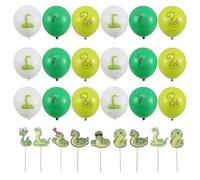 Uonlytech Set Decorazioni per Feste a Tema Serpente 18 Palloncini e 12 Cake Topper Kit Completo per Compleanni e Bambine Articoli per Allestimenti a Tema Animali Resistenti e Facili da