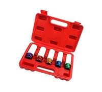 Uonlytech Set di 5 Adattatori Esagonali 15-22mm con Gusci Protettivi per Dadi Ruota in Metallo e Plastica con Scatola Rossa, Design Facile da Trasportare