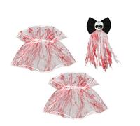 Uonlytech Set Halloween Sposa Insanguinata Fermaglio Chioma Vintage e Polsini Zombie Accessori Cosplay Vampiro per Feste a Tema e Spettacoli Teatrali