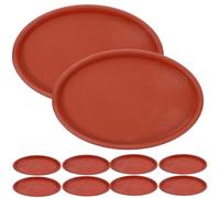 Uonlytech Sottovasi di Plastica per Piante Ovali 10 Pezzi, Vassoi Raccogli Gocce Profondi per Vasi da Interno e Giardino, Piatti D’Acqua Decorativi Resistenti Colore Mattone, Protezione