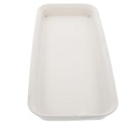 Uonlytech Sottovaso Rettangolare Allungato Resina Plastica per Fioriere | Bianco, Superficie Liscia e Profilo Sottile, per Raccogliere Acqua su Davanzali e Spazi Stretti