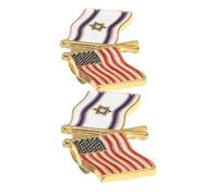 Uonlytech Spilla in Lega Bandiera Nazionale Usa e Israele, Set da 2 Pezzi, Pin Decorativo per Abbigliamento, Zaini e Colletti, Accessori Moda per Donne e Regali, Facile da Fissare