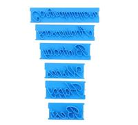 Uonlytech Stampi per Pasta di Zucchero in Plastica Blu, Timbri Facili da Usare Parole Diverse per Fondant e Biscotti, per Casa e Negozio di Dolci