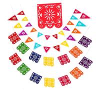 Uonlytech Striscioni decorativi da parete in tessuto non tessuto, set 4 pezzi colorati per Festival dei Fantasmi, decorazioni riutilizzabili per feste messicane, interni casa, uffici e pub