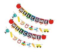 Uonlytech Striscioni per Aula e Banner di Benvenuto Alfabeti, 4 Pezzi per Decorazioni di Bentornato e Feste Scolastiche