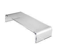 Uonlytech Supporto Alza Monitor in Acrilico Trasparente con Protezione Tastiera Resistente Rialzo per Laptop e Computer da Scrivania Miglioramento Postura e Organizzazione Ufficio