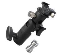 Uonlytech Supporto per Flash in Metallo Regolabile 1/4 e 3/8 per Fotografia Morsetto per Ombrello Adattatore per Luce e Torcia Elettrica Staffa Versatile per Scatti Orizzontali e