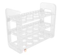 Uonlytech Supporto per Uova da Frigorifero a 3 Strati in Plastica Bianca Grande Capacità per Conservare e Proteggere le Uova nella Porta Laterale del Frigorifero
