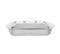 Uonlytech Teglia Rettangolare in Acciaio Inox 41X22X75 CM con Coperchio Teglia Profonda per Arrostire Pesce e Carne per Forno e Barbecue Set da Cucina Versatile per Cene in Famiglia