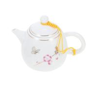 Uonlytech Teiera in Ceramica Bianca Decorata Manico Confortevole da 250ml, Design Cinese Elegante e Resistente, per Servire Tè Caldo a Casa