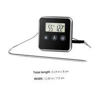 Uonlytech Termometro Digitale da Cucina con Timer Integrato Sensore per Carne e Bbq Display Chiaro Supporto da Tavolo e Magnetico per Frigorifero e Forno Misurazione Temperatura Veloce e
