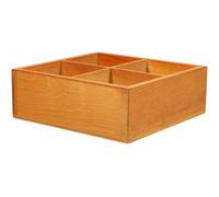 Uonlytech Vassoio in Legno a 4 Scomparti Portaoggetti e Portavaso per Piante Grasse, Scatola Espositiva Rustica per Fioriere Domestiche, Base Porta Vaso Multifunzione per Interni ed