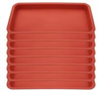 Uonlytech Vassoio Rettangolare per Piante in Plastica Rossa, Set da 8 Pezzi, Sottovaso Resistente Base Antigoccia 33x17 Cm, per Piante da Interno e Balcone, Accessorio per Drenaggio