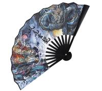 Uonlytech Ventaglio Pieghevole in Seta Stile Cinese Vintage Ventilatore Portatile Resistente Struttura Robusta Decorazione Elegante per Matrimonio e Viaggi Regalo Culturale Unico