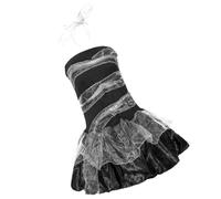 Uonlytech Vestito da Fantasma Sposa per Bambina, Abito da Ragazza di Halloween, Nero, Poliestere, Nastro, per Cosplay e Performance, Taglia