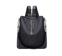 Uonlytech Zaino Donna in Nylon Nero con Doppia Cerniera e Jack Auricolari | Water-proof Backpack, Anti-theft Bag, Zaino Stra Donna per Office Lady