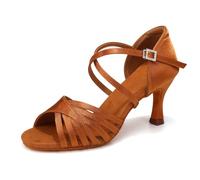 Uonpie Scarpe da Ballo Latino Americano Donna Raso Professionale Scarpe da Salsa Tango Bachata Scarpe con Punta Aperta, 35 EU