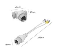 Uooduby 1Set 2-In-1 Telecamera POE Semplificato Connettore Splitter Connettore A Tre Vie RJ45 Head POE Adattatore per Installazione Telecamera