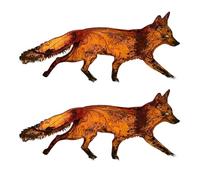 Uooduby 2X Decorazione da Giardino Subdola con Volpe Rustica nel Metallo con -Animali del Bosco, Regalo da Giardino per Lei, Regalo di Compleanno- Sculture d'Arte B