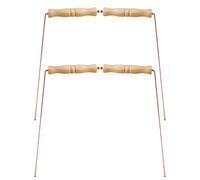Uooduby 4X Kit di Bacchette da Rabdomante In Rame per Strumento di Divinazione - Bacchette da Divinazione con Manici In Legno Naturale