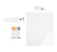 Uooduby Bacheca per Appunti A LED, Lavagna per Messaggi In Acrilico Luminoso con Luce, Lavagna Bianca Illuminata per Appunti (7,9 X 7,9 Pollici) Durevole e Facile da Usare