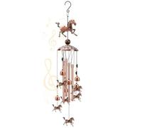 Uooduby Carillon A Vent in Rame per Esterni con 1 Perlina Fortunata, 4 Tubi in Alluminio, 6 Campane, Ideale Come Decorazione.