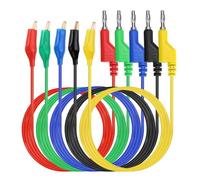 Uooduby Cavi di Prova con Spina A Banana e Morsetti A Coccodrillo, Cavi Elettrici Flessibili e Morbidi In 5 Colori per Test Elettrici con Multimetro