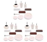 Uooduby Kit di Lucidatura per Cuscinetti Lucidanti da 30 Pezzi con Composto Rosso da 9 Pezzi con Impugnatura da 1/4 di Pollice, per Collettore, Alluminio, Acciaio Inossidabile, Cromo
