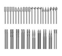 Uooduby Mini Fresa In Carburo 1/8" Gambo Set di 40 Pezzi di Punte A Cilindro Diamantato per Incisione su Pietra Strumenti Rotativi per la Smerigliatura