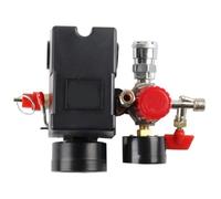 Uooduby Pressostato del Compressore D'Aria con Regolatore di Controllo Della Valvola Manometro 90-120 PSI Compressore D'Aria con Valvola di Sicurezza A 4 Porte