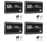 Uooduby Scheda di acquisizione audio video 4X, adattatore di acquisizione USB 3.0 4K per videogiochi, streaming, registrazione live broadcast