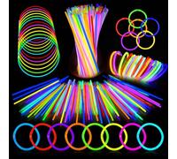 UooEA Bastoncini Luminosi Fluo 100 Pezzi - Regalini Fine Festa Compleanno, Braccialetti Fluorescenti con Connettori per Bambini Adulti, Party, Feste, Carnevale, Eventi Notturni