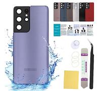 UooFide Vetro di ricambio per Samsung Galaxy S21 Ultra SM-G998 (viola) | Nastro pre-installato, strumenti di riparazione professionali, manuale di installazione