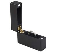 UOOOM Scatola per anelli, Scatola ad anelli Ring Box Wedding in legno naturale Caso di gioielli artigianali unici per la cerimonia nuziale di fidanzamento di proposta (nero)