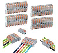 Uootach 40 Pezzi Morsetti Elettrici, connettori per cavi, Terminale ad innesto con leva, conduttore 4mm², Libera combinazione su entrambi i lati