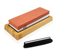 Uootach Pietra per Affilare, Affilacoltelli 1000/6000 Grana, Pietra abrasiva due in uno con base in bambù antiscivolo, Tappetino antiscivolo in silicone e Localizzatore, cote a doppia faccia