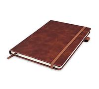 Uootach Taccuino Scriba A5 Copertina rigida in pelle PU, 200 pagine, carta Dowling 80G, Forma quadrata con elastico a linguetta, Adatto per agende, libri di scrittura, quaderni, progetti (Marrone)