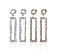 UOPJDD 2 Paia di Orecchini di Strass Quadrati, Gioielli Elei, Orecchini Geometrici Semplici, Accessori per Abbigliamento per Feste (Oro, Argento).