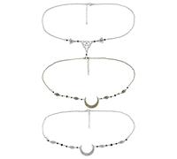 UOPJDD 3 Pezzi di Catena della Testa retrò, Gioielli in Stile Boho, Copricapo di Luna Vuota, Accessori per Abbigliamento, Copricapo Creativo.