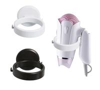 UOPJDD Scaffio da Stoccaggio per Asciugacapelli da 2 Pezzi, Staffa in Plastica Montata A Parete, Accessori per Asciugacapelli, Portaoggetti per Il Bagno (Bianco E Nero).