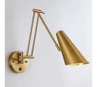 UOPYNE Applique da parete con braccio girevole industriale, lampada regolabile in verticale, E27 in stile fattoria, luci testiera vintage interruttore, lampade for lettura in soggiorno e camera letto
