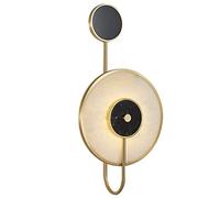 UOPYNE Applique da parete moderna, lampada rotonda in marmo nero di lusso, for interni con base in ferro battuto in stile creativo, for illuminazione ingresso, bagno, camera letto, corridoio