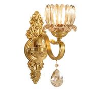 UOPYNE Applique moderna in cristallo, applique in vetro dorato, lampada elegante da interno di metà secolo con sfera pendente, for camera letto, soggiorno, corridoio, ingresso