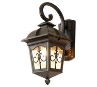 UOPYNE Black Anti-Rust Wall Mount Light with Clear Glass Retro Outdoor Light Fixtures Exterior E26/E27 Porch Sconces Wall Mounted Lighting for House Front Door Garage(Black)